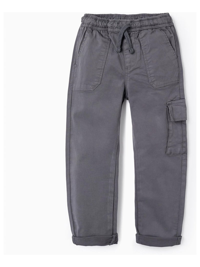 Pantalon cargo gris foncé pour garçon NO DRAMA IN THE BAHAMAS Gris - Kiabi