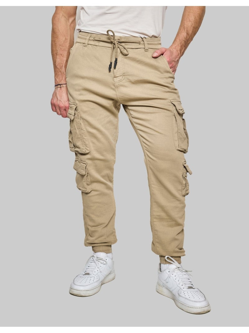 PANTALON CARGO Kebello Beige - Kiabi