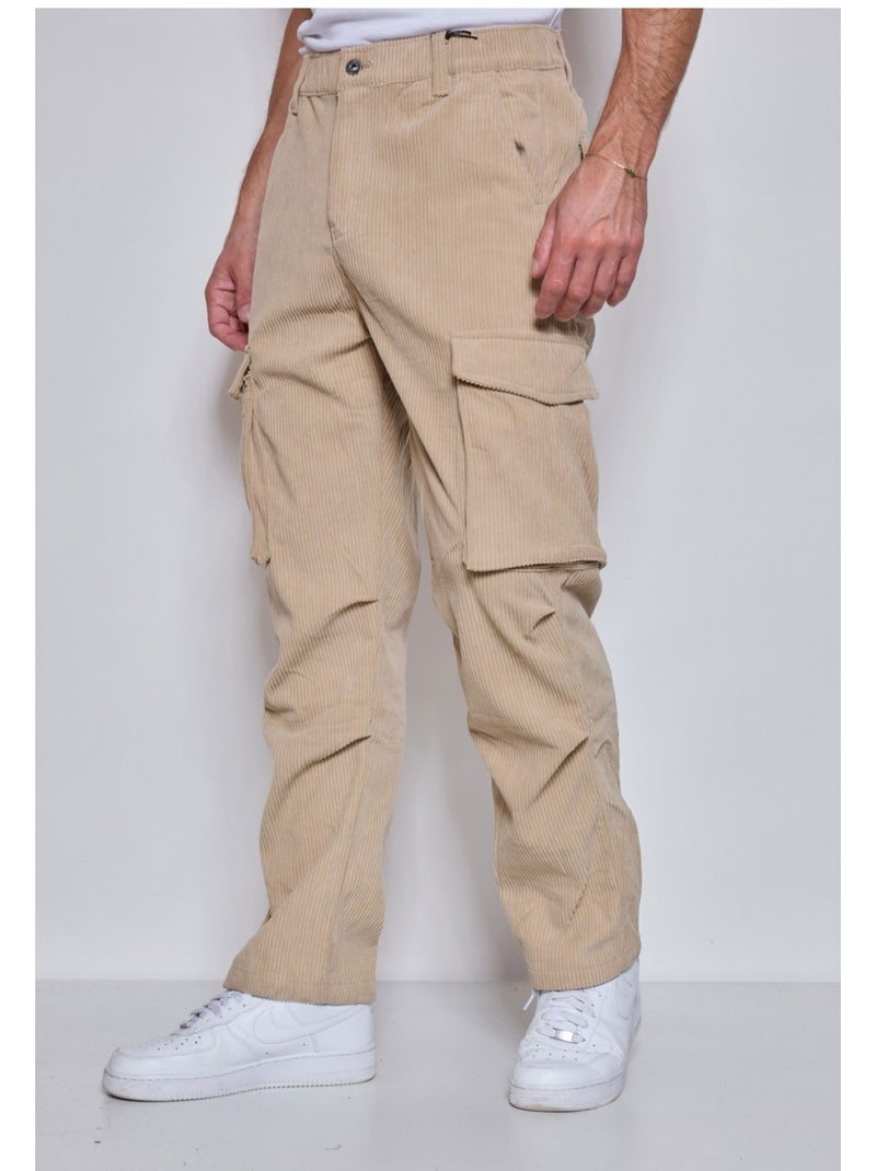 PANTALON CARGO Kebello Beige - Kiabi