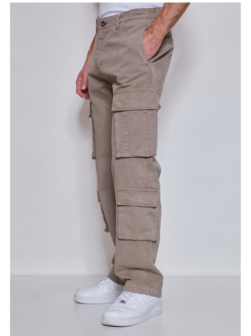 PANTALON CARGO Kebello Beige - Kiabi