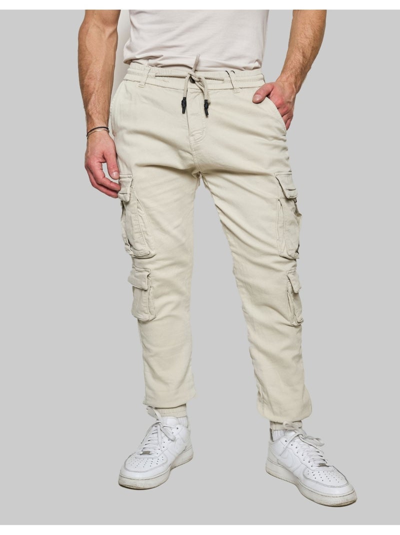PANTALON CARGO Kebello Blanc - Kiabi