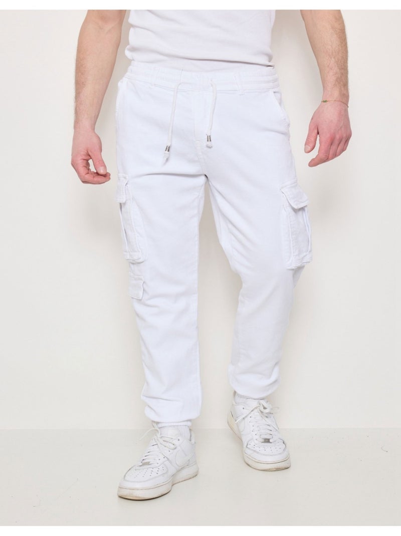 PANTALON CARGO Kebello Blanc - Kiabi