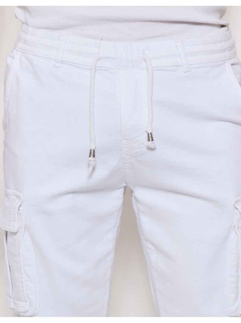 PANTALON CARGO Kebello Blanc - Kiabi