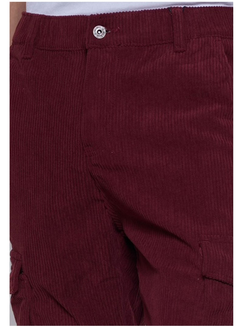 PANTALON CARGO Kebello Bordeaux - Kiabi
