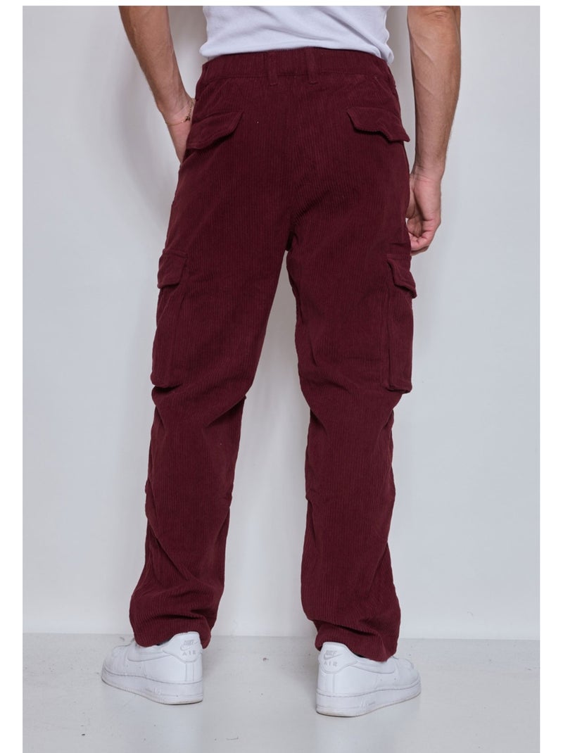 PANTALON CARGO Kebello Bordeaux - Kiabi