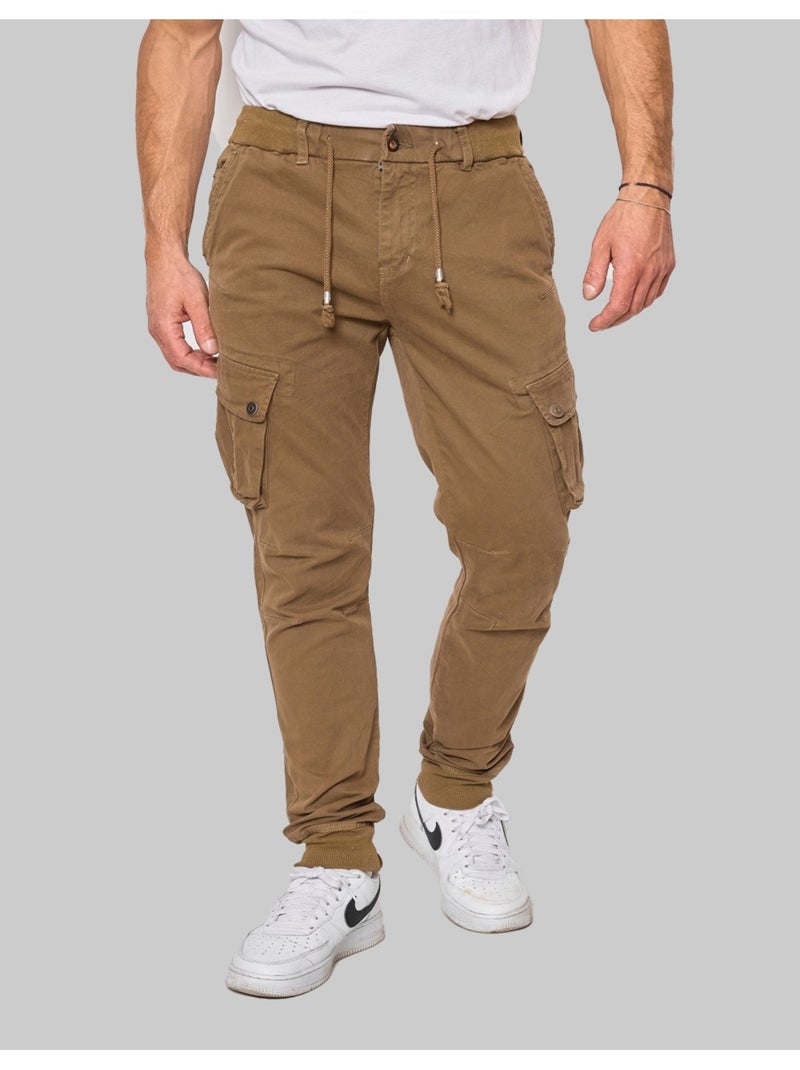 PANTALON CARGO Kebello Marron - Kiabi