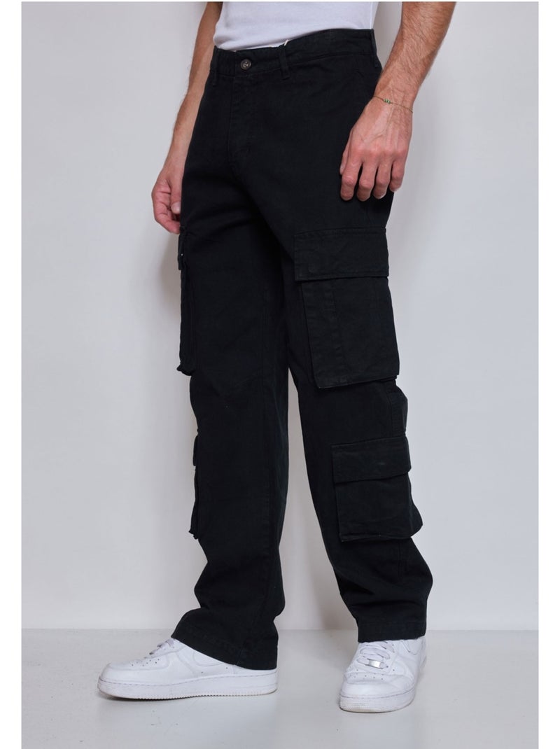PANTALON CARGO Kebello Noir Noir - Kiabi