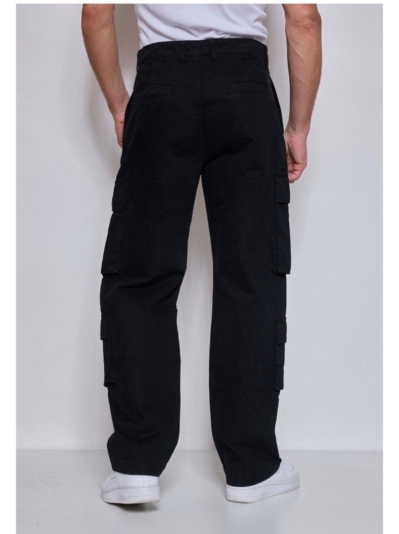 PANTALON CARGO Kebello Noir Noir - Kiabi