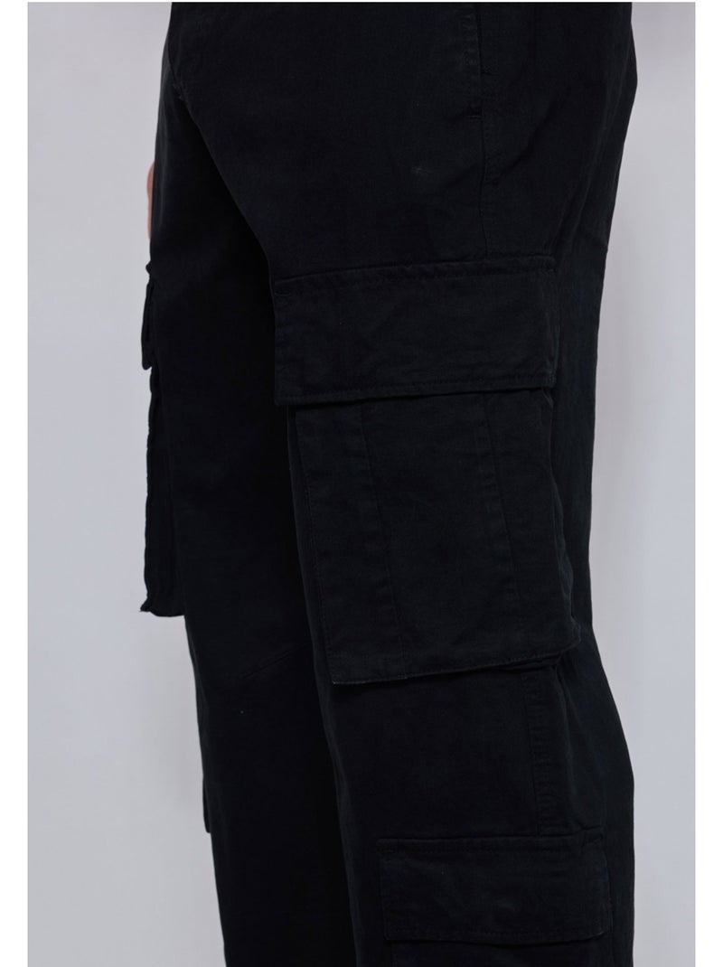 PANTALON CARGO Kebello Noir Noir - Kiabi