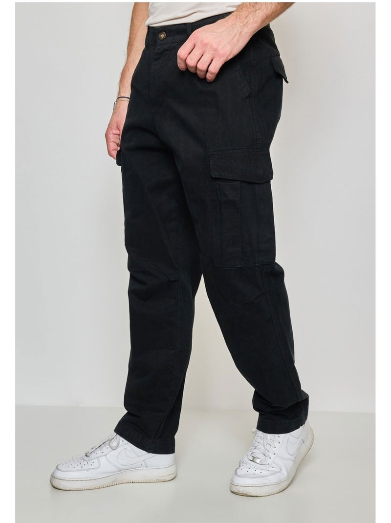 PANTALON CARGO Kebello Noir Noir - Kiabi