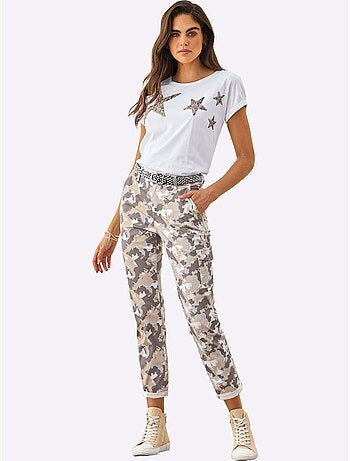 Pantalon Cargo Motif Camouflage Tendance - Taille Standard - Helline