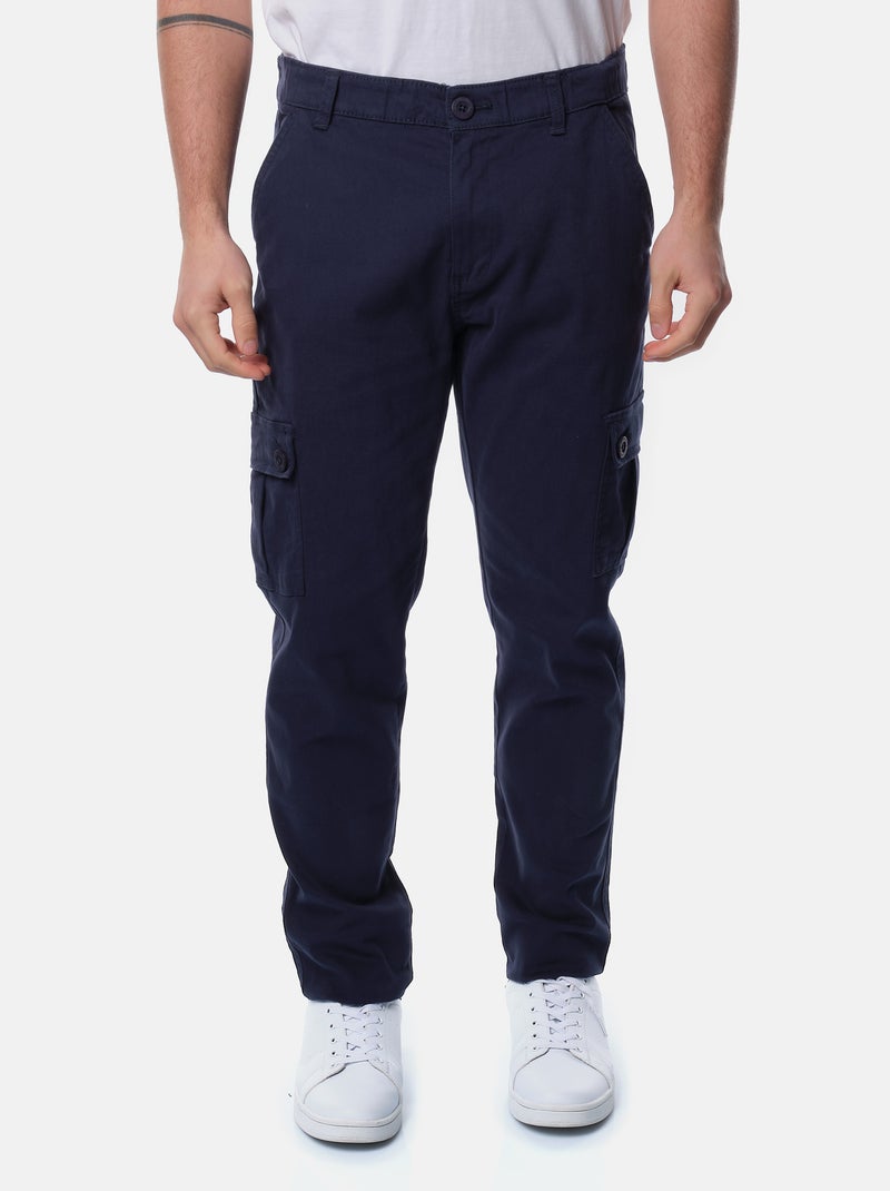 Pantalon cargo multi-poches Bleu marine - Kiabi