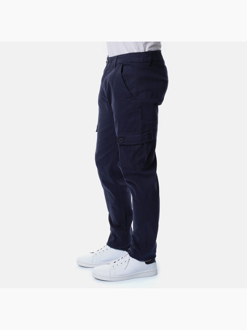 Pantalon cargo multi-poches Bleu marine - Kiabi