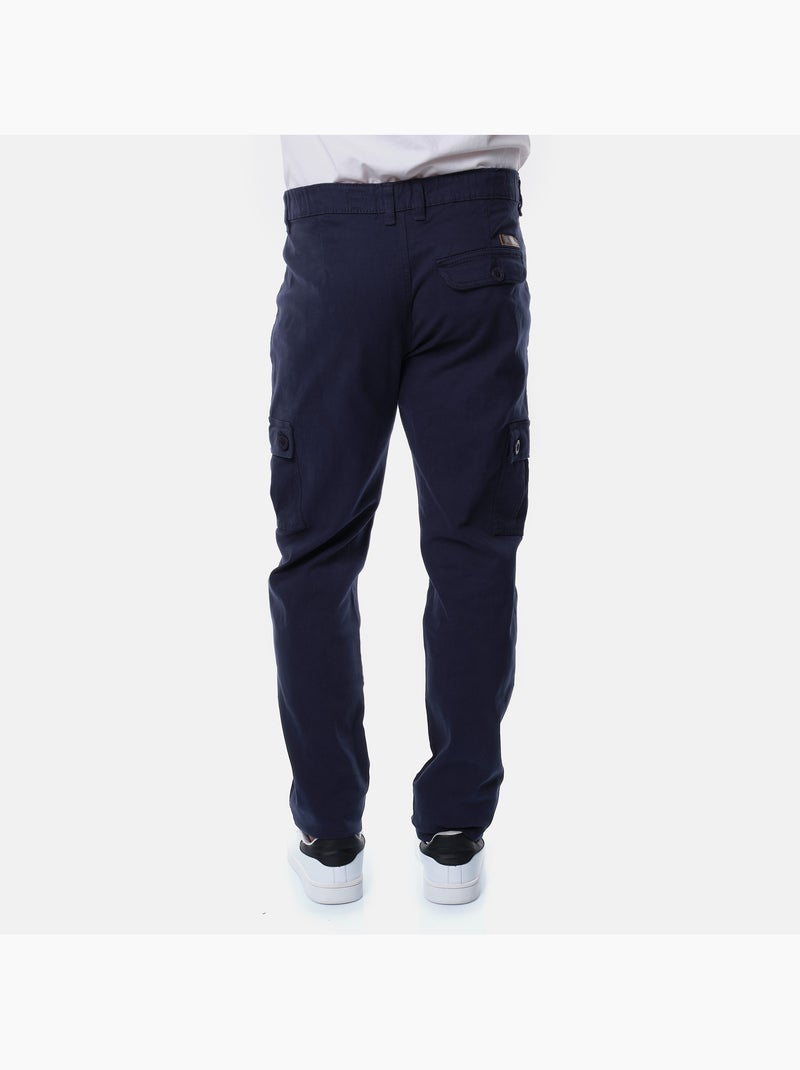 Pantalon cargo multi-poches Bleu marine - Kiabi