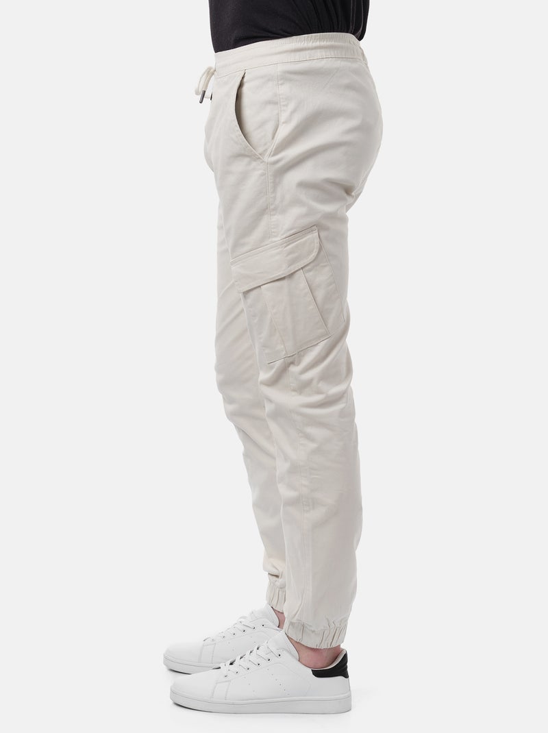 Pantalon cargo multi-poches Ecru - Kiabi