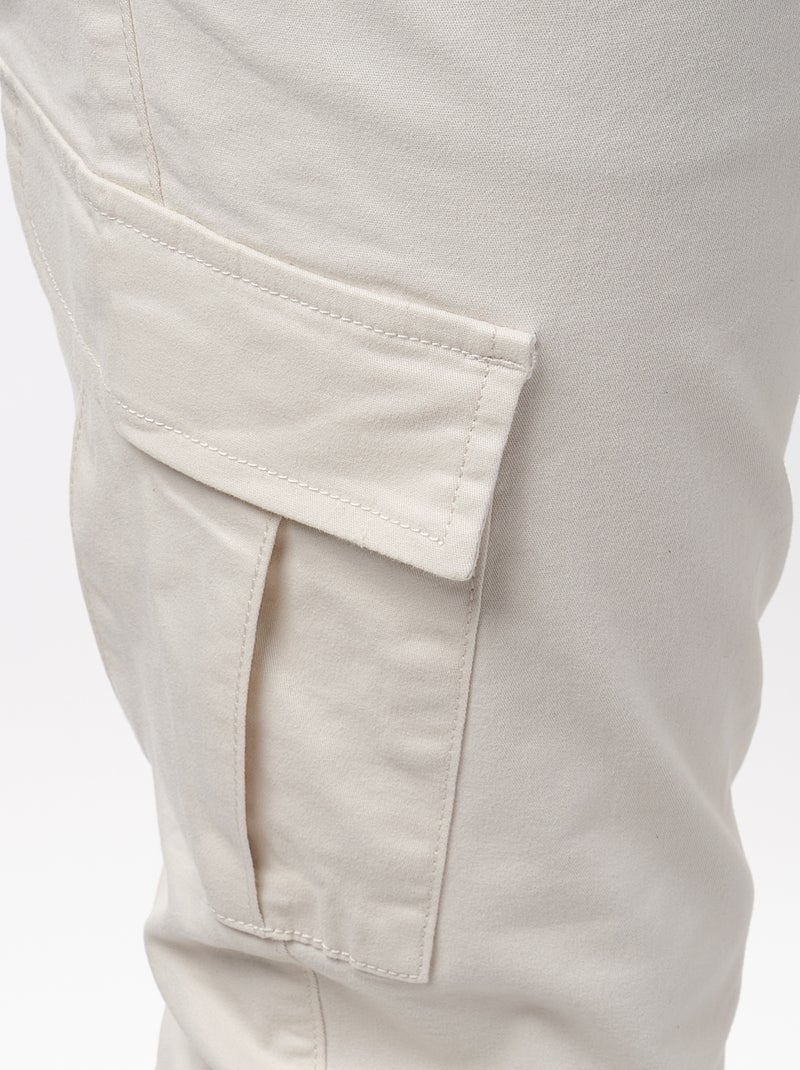 Pantalon cargo multi-poches Ecru - Kiabi