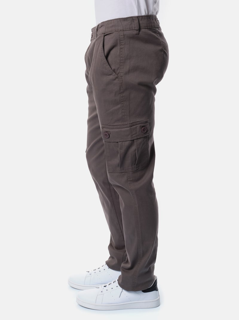 Pantalon cargo multi-poches Gris - Kiabi