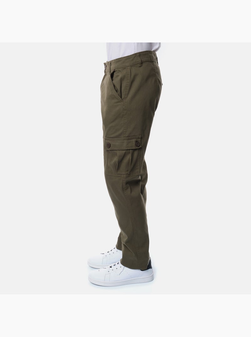 Pantalon cargo multi-poches Kaki - Kiabi