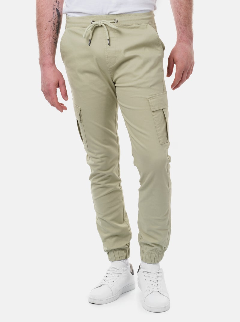 Pantalon cargo multi-poches Kaki - Kiabi