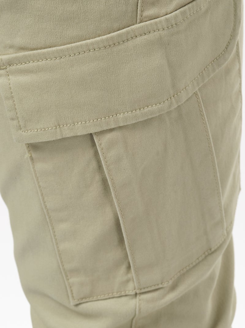 Pantalon cargo multi-poches Kaki - Kiabi