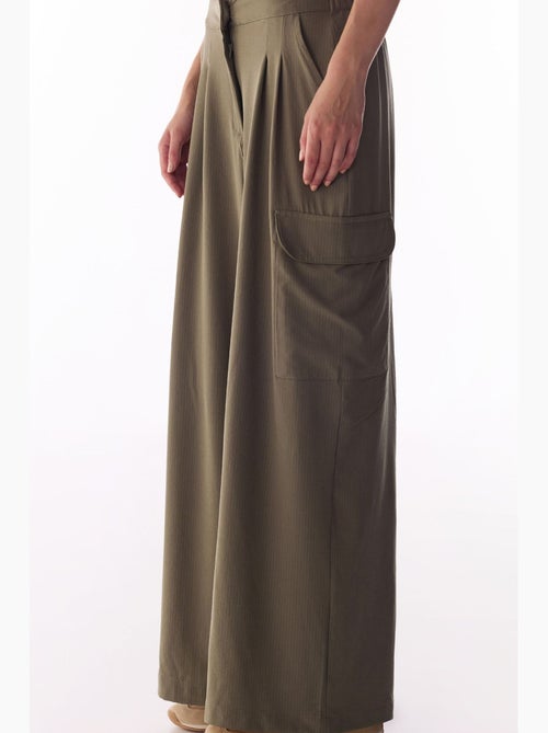 Pantalon cargo parachute plissé à taille haute penti - Kiabi Pantalon cargo parachute plissé à taille haute penti - Kiabi