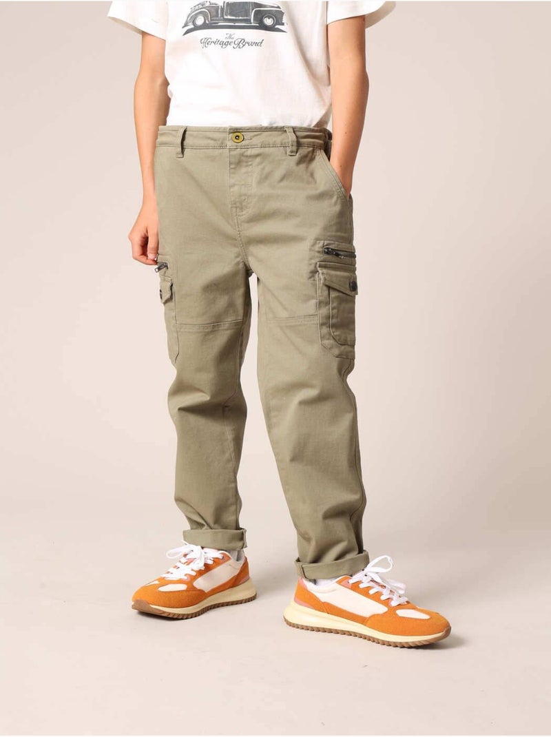 Pantalon cargo pour garçon 'Deeluxe' Marron cappuccino - Kiabi