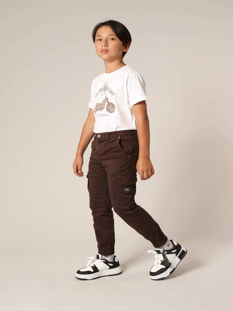 Pantalon cargo pour garçon 'Deeluxe' Marron cappuccino - Kiabi