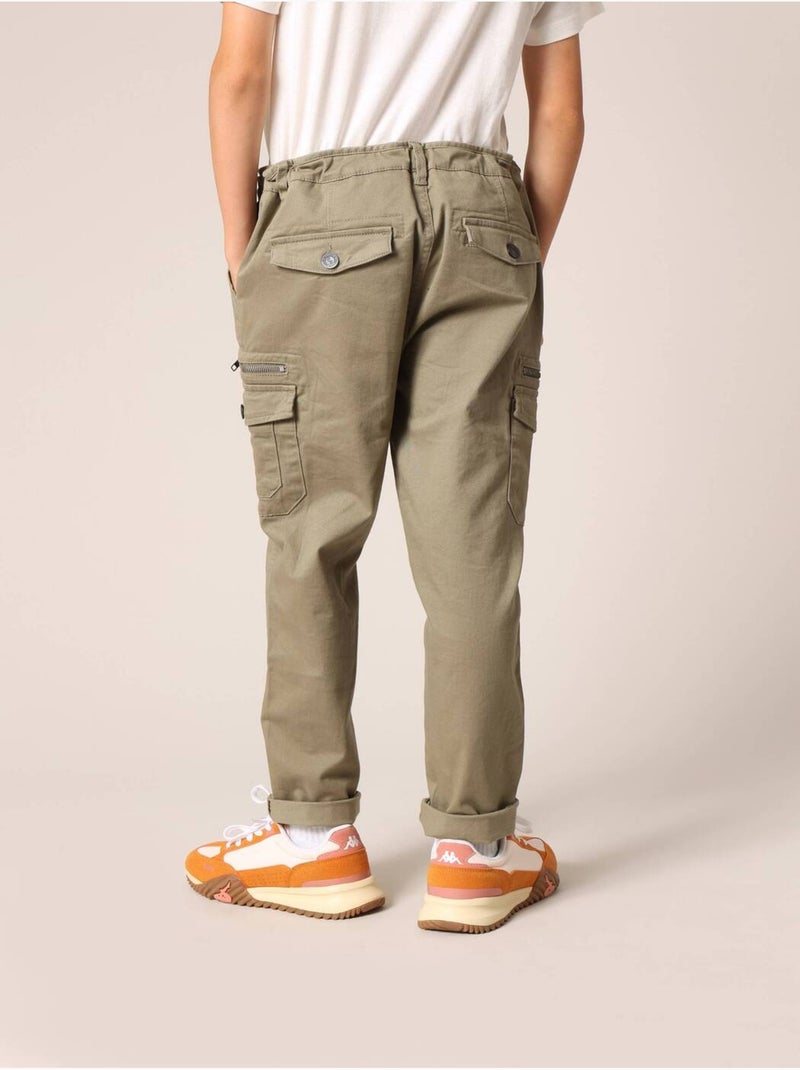 Pantalon cargo pour garçon 'Deeluxe' Vert kaki clair - Kiabi