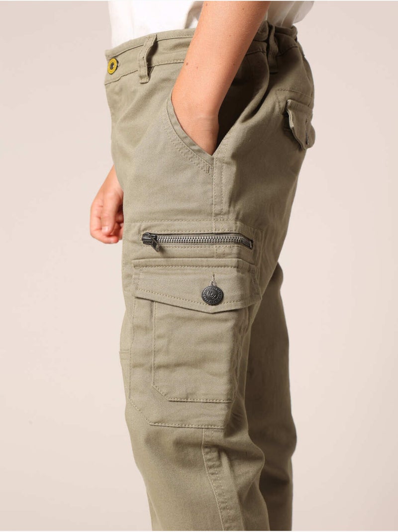 Pantalon cargo pour garçon 'Deeluxe' Vert kaki clair - Kiabi