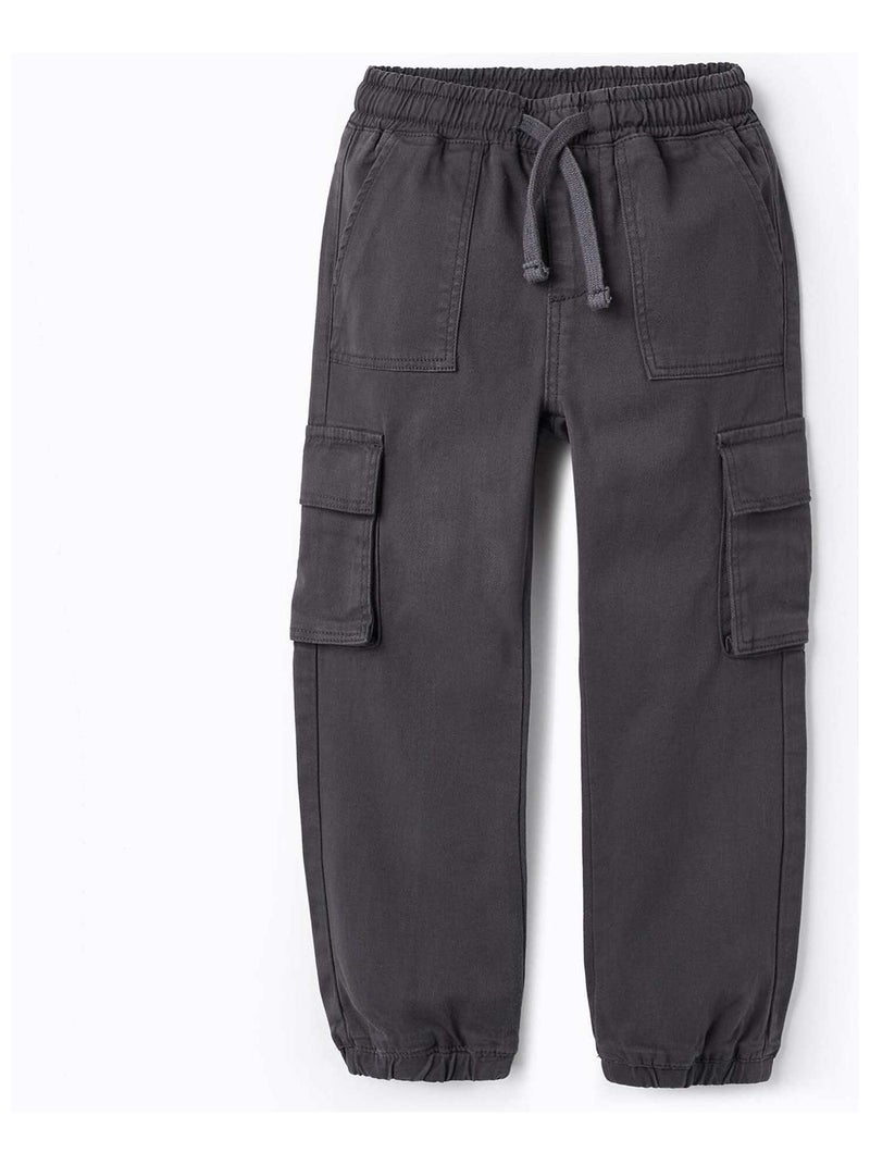 Pantalon Cargo pour Garçon   GREAT GOALS GREAT WORLD Gris foncé - Kiabi
