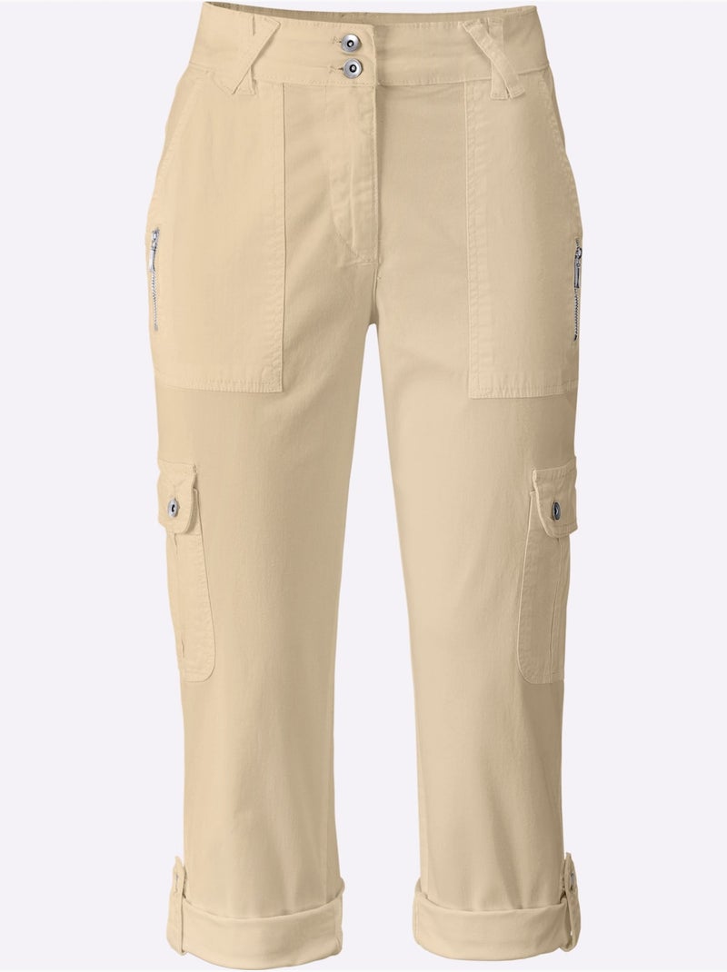 Pantalon Cargo Qualité Coton - Taille Standard - Helline Beige - Kiabi