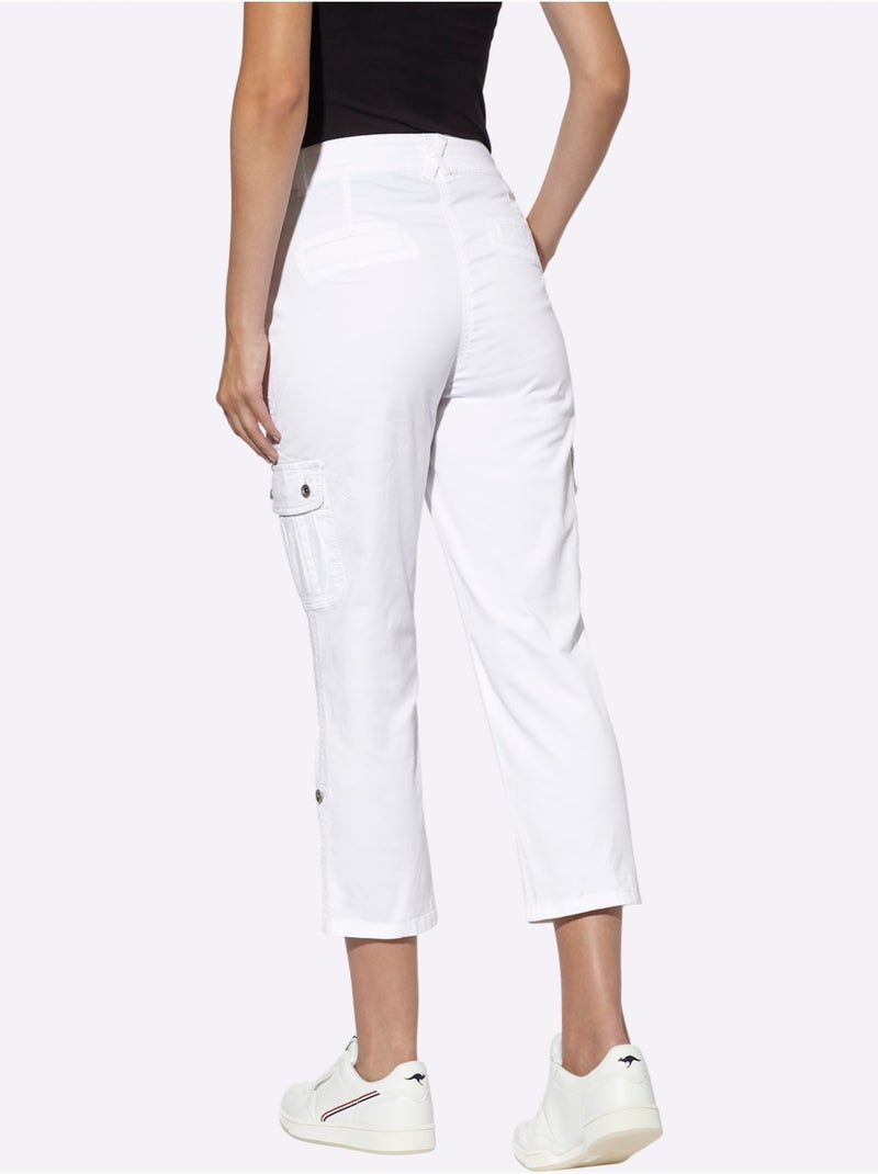 Pantalon Cargo Qualité Coton - Taille Standard - Helline Blanc - Kiabi