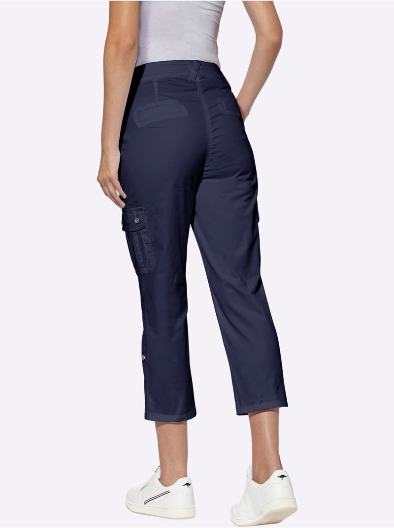 Pantalon Cargo Qualité Coton - Taille Standard - Helline Bleu marine - Kiabi