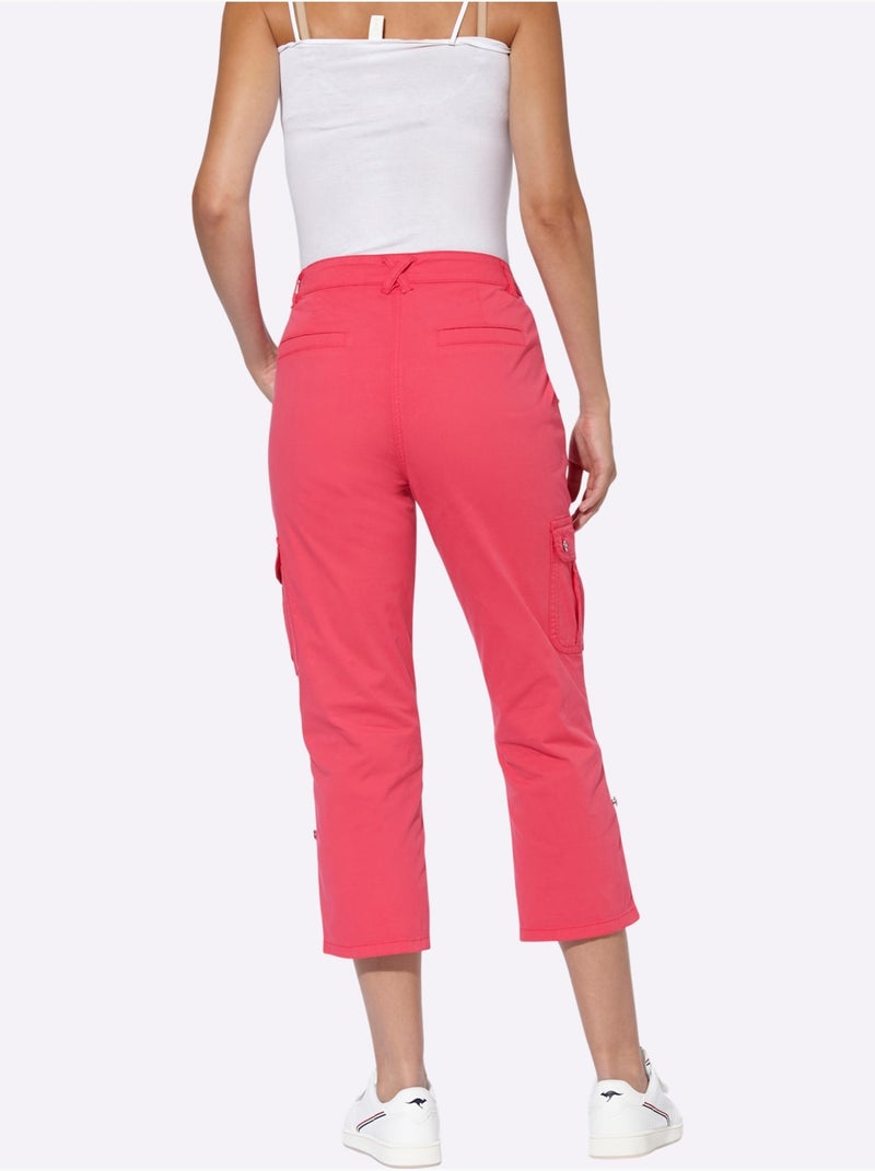 Pantalon Cargo Qualité Coton - Taille Standard - Helline Rose fushia - Kiabi