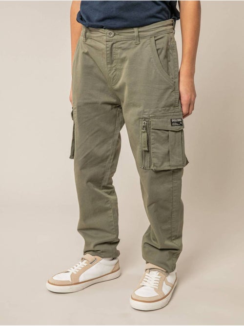 Pantalon cargo régular garçon en coton 'Deeluxe' - Kiabi