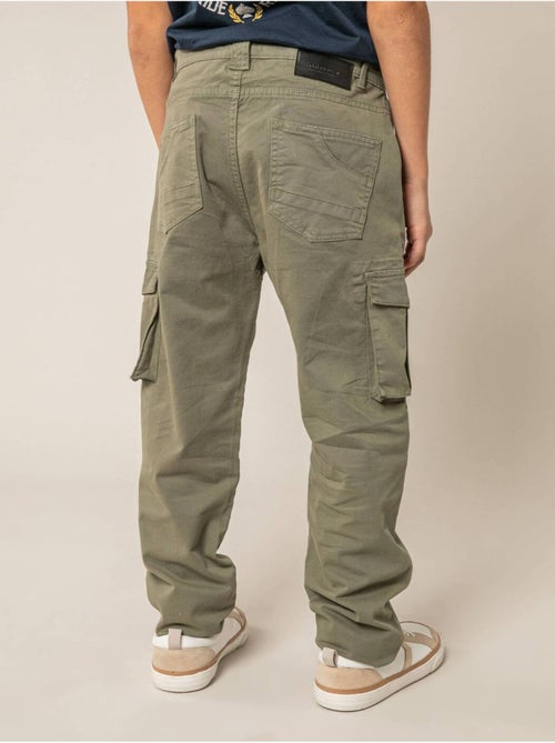 Pantalon cargo régular garçon en coton 'Deeluxe' - Kiabi