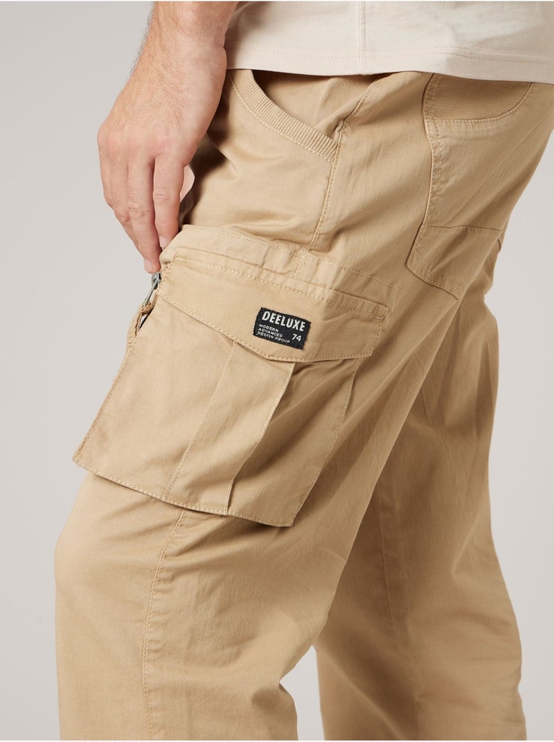 Pantalon cargo régular homme en coton 'Deeluxe' Beige sable - Kiabi