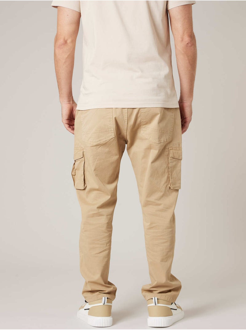 Pantalon cargo régular homme en coton 'Deeluxe' Beige sable - Kiabi