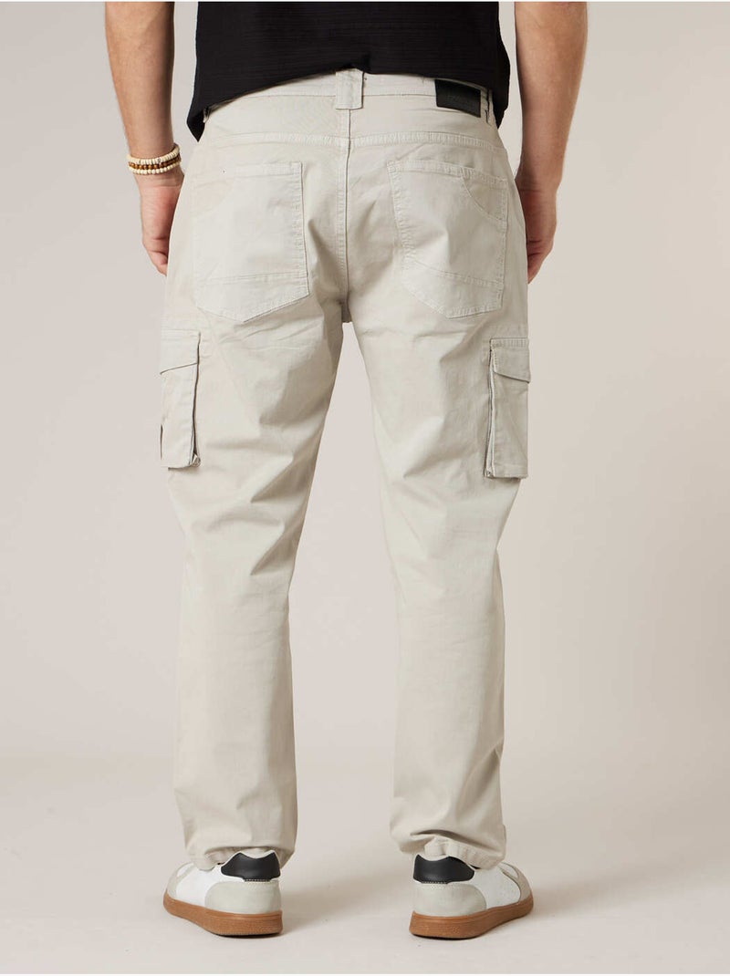 Pantalon cargo régular homme en coton 'Deeluxe' Gris - Kiabi