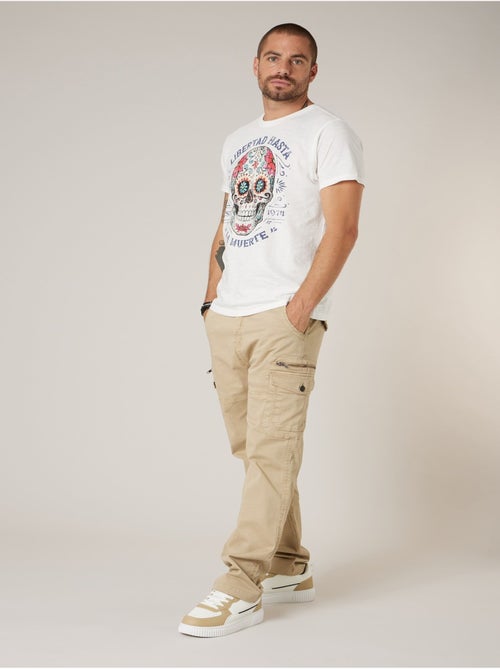 Pantalon cargo régular homme en coton stretch 'Deeluxe' - Kiabi