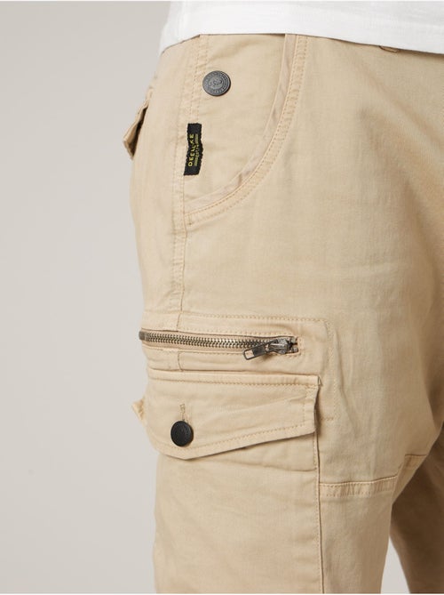 Pantalon cargo régular homme en coton stretch 'Deeluxe' - Kiabi