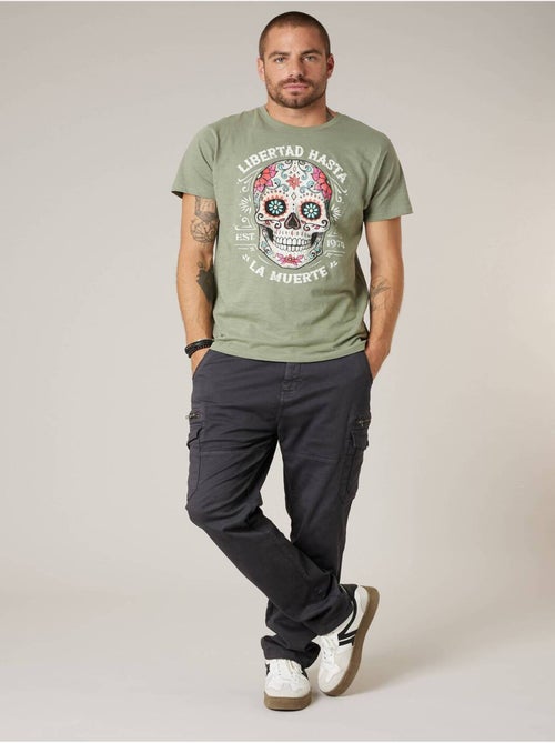 Pantalon cargo régular homme en coton stretch 'Deeluxe' - Kiabi