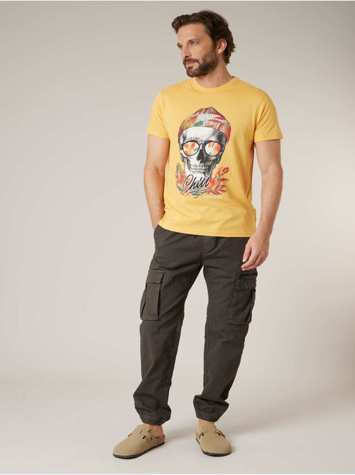 Pantalon cargo régular homme en coton stretch 'Deeluxe' - Kiabi