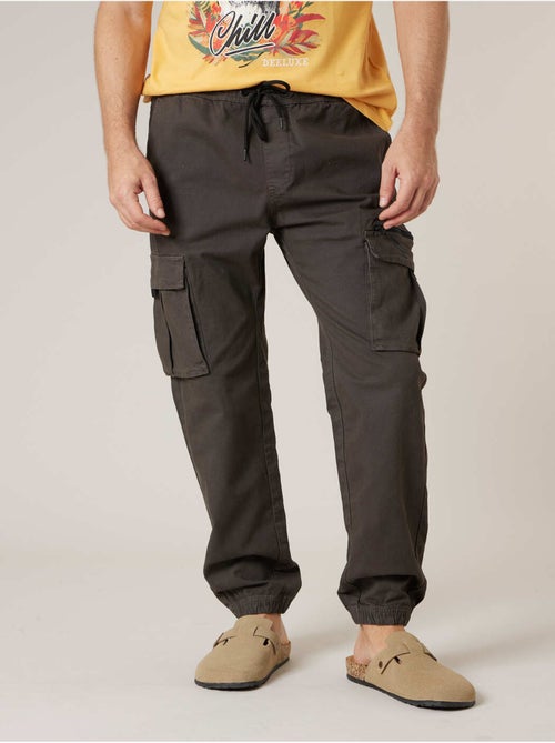 Pantalon cargo régular homme en coton stretch 'Deeluxe' - Kiabi