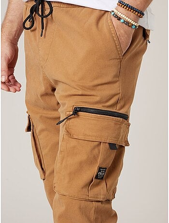 Pantalon cargo régular homme en coton stretch 'Deeluxe'