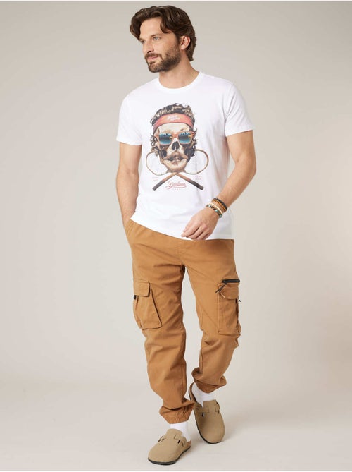 Pantalon cargo régular homme en coton stretch 'Deeluxe' - Kiabi