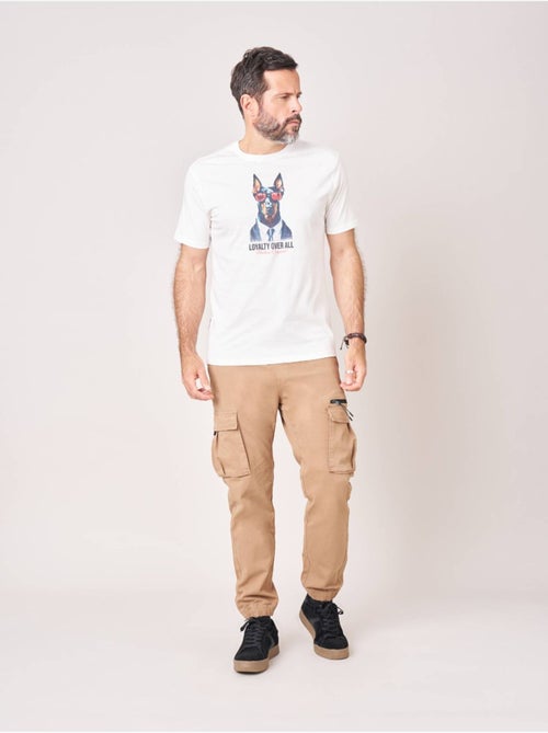 Pantalon cargo régular homme en coton stretch 'Deeluxe' - Kiabi