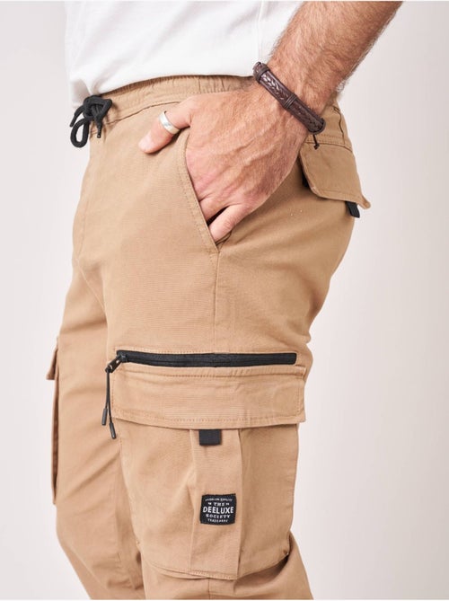 Pantalon cargo régular homme en coton stretch 'Deeluxe' - Kiabi