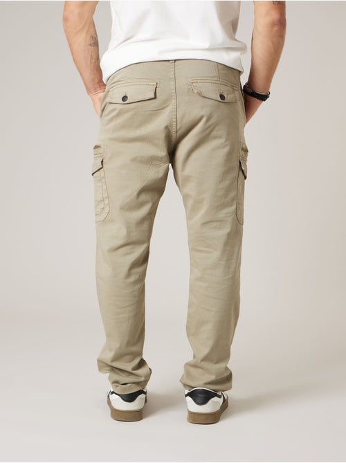 Pantalon cargo régular homme en coton stretch 'Deeluxe' - Kiabi