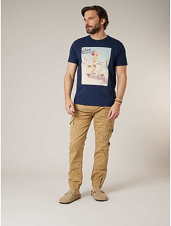 Pantalon cargo slim homme en coton 'deeluxe'